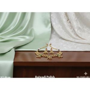 Rajwadi Style Polish <b>Necklace</b> Set Gold Look Traditional Bridal Jewelry Elegant Ethnic <b>Statement</b> for Wedding Festive Styling - Product Image 4
