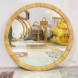 Wholesale Bohemian Rattan Round <b>Mirror</b> Wall Decor for Bedroom, Living Room, Vanity Factory Price Low MOQ from Vietnam - Product Image 4