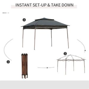 Gazebo Moderno Impermeabile per Esterni, Tenda Pop-Up in Acciaio e Tessuto per Cortile - Product Image 2