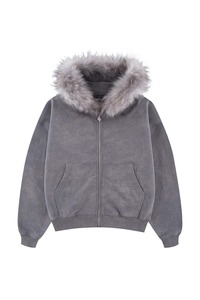 Sweat à capuche zippé 100 % coton pour homme, style rétro américain, nouvelle collection automne-hiver, 400g, veste tendance rétro streetwear - Product Image 2