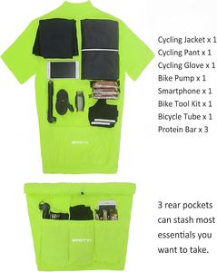 Maillot de cyclisme pour homme à manches courtes avec 3 poches arrière - T-shirt de vélo respirant, anti-humidité et à séchage rapide - Product Image 3