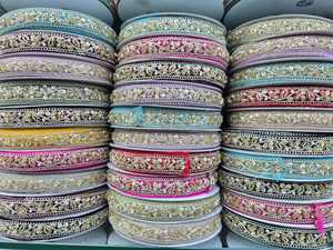 Garment Accessories Colored Ethnic Clothes Material Sewing GUIPURE Lace Trims Metallic Upholstery <b>Webbing</b> Ribbon Lace Embroidery - Product Image 4