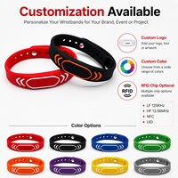 Bracelet en silicone RFID personnalisable 13,56 MHz 1K S50 F08 213 216 EM4305 Tk4100 T5577 avec puce étanche et réglable NFC