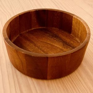 Moderna Ensaladera de Madera de Acacia de Diseño Superior, Estilo Vintage, Tazón para Servir Frutas Naturales, Accesorio Decorativo para el Hogar y la Cocina en Oferta - Product Image 3