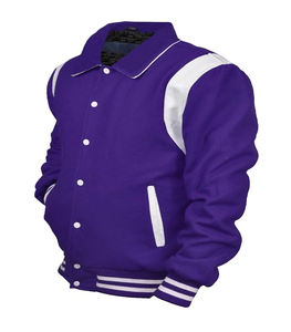 แจ็คเก็ตเบสบอลสไตล์ใหม่ แฟชั่นวูลแท้ทั้งตัว สำหรับผู้ชาย ระบายอากาศได้ดี มีไซส์ใหญ่พิเศษ - Product Image 3