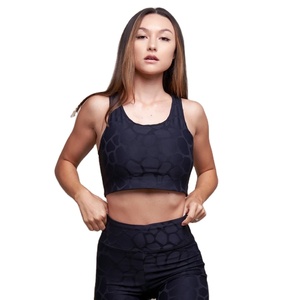 WHOLESALE NEW DESIGNED I AM THANKFUL FOR TODAY BLACK CUT-OUT BACK SPORTS BRA - Product Image 1