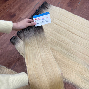 TOP HAIR Machine weft hair extensions Ombre color Combo VietNamese Human Hair No Shed No <b>tangle</b> - Product Image 5