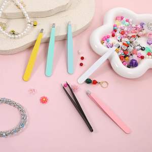 12 pinces à épiler professionnelles en acier inoxydable à double face et inclinées – pour les sourcils, les poils du visage, les poils incarnés et les extensions de cils - Product Image 5