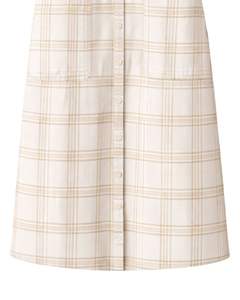 Robe chemise longue beige à carreaux pour femme, boutonnée, motif à carreaux, robe midi décontractée, manches longues, vente en gros personnalisée - Product Image 6