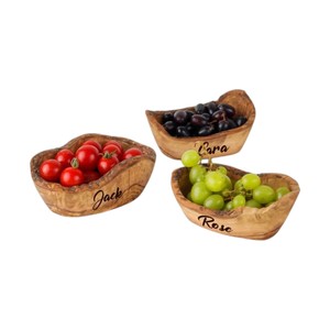 Ensemble de bols à sauce rustiques en bois d'acacia, petits bols décoratifs ronds en bois personnalisés pour hôtels, vente en gros, usines d'artisanat et événements. - Product Image 1