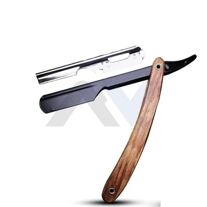 Navaja de Afeitar Profesional con Bloqueo Deslizante, Mango de Madera, Acero Inoxidable, Herramienta Manual para Afeitar la Cara, Uso en Salón y Hogar - Product Image 5