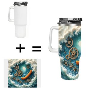 Insulated Tumbler 40oz Stainless Steel With Handle For <b>Coffee</b> And Tea - Product Image 1