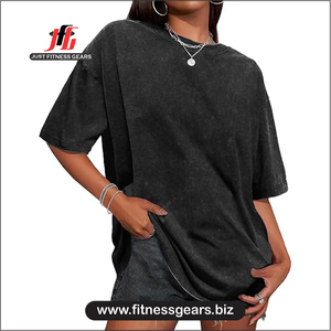 Women's O-Neck Short Sleeve T-Shirt Solid Blue Knitted Casual Wear Loose Eco-Friendly 100% Polyester Summer - Product Image 1