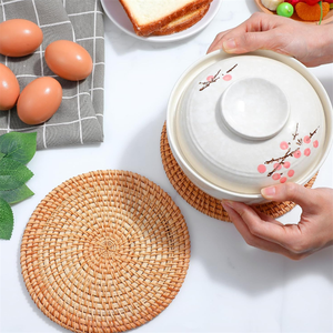 Posavasos Redondos de Ratán Natural Tejido a Mano de 7.1 Pulgadas, Manteles Individuales para Uso Doméstico - Product Image 5