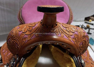 Diseño único Vintage Western Barrel Racing Saddle Pleasure Trail Adult Horse Saddle Western Trail Horse Saddle con multicolor - Product Image 5