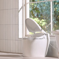 WC intelligent TREVI ALB-R14605 en plastique, à poser au sol, avec pulvérisation verticale, soin hygiénique féminin et faible consommation d'eau