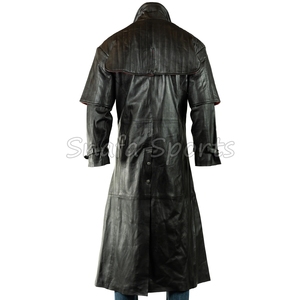 OEM <b>Men</b> Winter Leather <b>Jacket</b> Long Length Stand Collar Genuine Leather Custom Logo High Street Trendy Streetwear Outerwear - Product Image 4