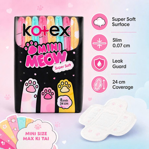 Serviettes hygiéniques Kotex Mini Meow Super Soft 24 cm |   Produits d'hygiène féminine haut de gamme - Product Image 2