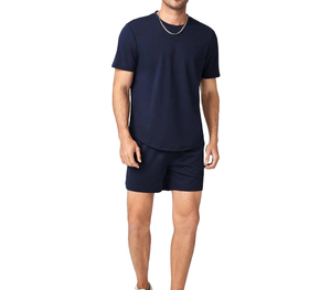 Ensemble d'été pour hommes, chemise à manches courtes et short, tenue respirante, décontractée, ensemble de vêtements deux pièces pour la plage, les vacances, les voyages, les vêtements de tous les jours - Product Image 1