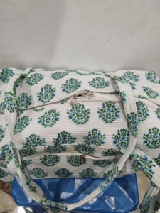 Handmade Manufacturer Quilted Patchwork Duffle Tote Shoulder Blue <b>Bag</b> Cotton Eco Friendly Travel <b>Yoga</b> Shopping Beach Boho Large - Product Image 5