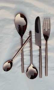 Gold Plated Stainless Steel Flatware Set <b>Mirror</b> Finish Modern Luxury Long Handle Serving Spoon Fork Knife Durable Wedding Use - Product Image 6