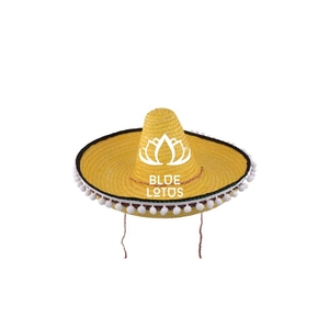 หมวกทรงโซมเบรโรลายทาง BLUE LOTUS Sabrina สำหรับทุกเพศ ทำจากฟางทะเล ป้องกันแสงแดด เหมาะสำหรับชายหาด วันหยุด ท่องเที่ยว เทศกาลต่างๆ สไตล์ตะวันตก - Product Image 1
