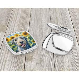 Irish Wolfhound Sunflowers Compact <b>Travel</b> <b>Makeup</b> <b>Mirror</b> Pocket Folding Handheld Decorative Gift for Women and Girls - Product Image 3
