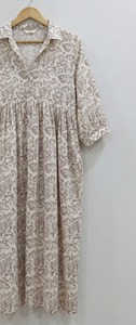 Vestido Midi de Algodón para Mujer, Estampado a Mano, Estilo Boho Indio, Ligero, Informal, para la Playa o el Verano - Product Image 6