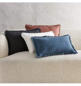 Linen Fringe Cushion <b>Cover</b> Decorative <b>Sofa</b> <b>Throw</b> Pillow <b>Cover</b> Modern Tassel Edge Pillow Case for Home Decor - Product Image 1