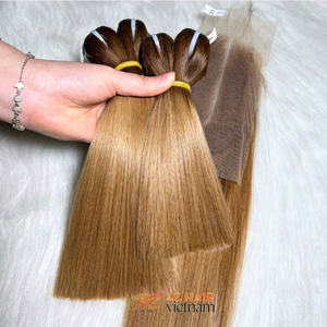 Super doble dibujado cabello humano vietnamita mejor calidad Color hueso recto donante crudo precio al por mayor - Product Image 3