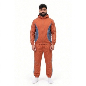 Men's Olive Green Color Blocking Tracksuit Hooded Full <b>Zip</b> Sweatshirt With Side <b>Pockets</b> Casual Autumn Wear - Product Image 2