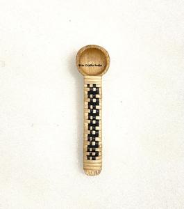 Cucharas pequeñas de madera de diseño moderno, cucharas para especias con mango de ratán tejido, cucharas medidoras, utensilios de cocina para el hogar. - Product Image 1