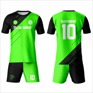 New 2026 Custom Sublimated Soccer Jersey Men's Green Black Short Sleeve Moisture Wicking Team Uniform Adult All Seasons - Product Image 1