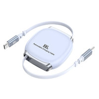 Cable de Carga Rápida Retráctil de 100W Tipo C, Cargador Telescópico para iPhone, MacBook, Laptop, Diseño Pequeño y Portátil