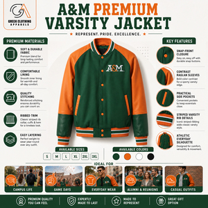 เสื้อแจ็คเก็ตฮู้ดแบบวาร์ซิตี้ FAMU Rattlers รุ่น OEM เนื้อผ้าซาตินเงาหนา แบบย้อนยุค ติดกระดุมแบบ Snap  สำหรับกีฬาเบสบอล  คอตั้ง  สำหรับผู้ชาย - Product Image 5