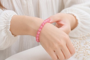 Natural Pink Jade Gemstone <b>Bracelet</b> Handmade Beaded Crystal <b>Bracelet</b> Birthstone Gift <b>Healing</b> Jewelry for Women - Product Image 5