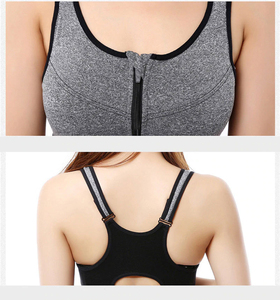Top Class Women's Breathable Sports Bra With Front Zipper & Removable <b>Padded</b> Cups for Yoga & <b>Running</b> Medium Support Bra - Product Image 6