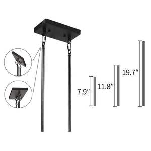 Lámpara Colgante Industrial de 5 Luces, Diseño de Jaula Metálica Moderna de 32 Pulgadas, Estilo Roble, Ajustable, para Comedor o Sala de Estar, Sin Bombillas - Product Image 5