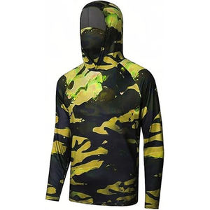 Camisa de Pesca con Capucha y Manga Larga para Hombre, Azul Estampado, UPF 50, Protección Anti-UV, Ropa para Exteriores, Impresión por Sublimación - Product Image 2