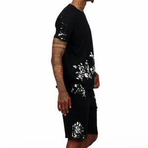 Ensemble T-shirt et short pour homme, coupe décontractée, pour entraînement décontracté, tenue de sport deux pièces, tenue de fitness, entraînement quotidien - Product Image 6