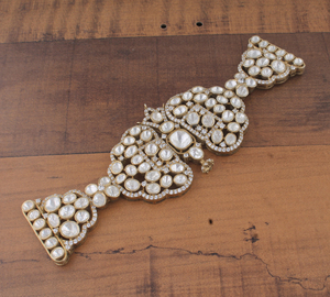 Wholesale Traditional Polki Bracelet 925 Sterling <b>Silver</b> Gold Plated Kundan Style <b>Choker</b> Manufacturer Luxury Bridal Jewelry - Product Image 4