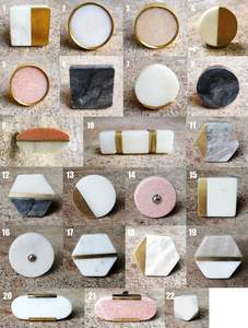 Poignées de porte en bois, résine, métal et marbre de qualité supérieure pour armoires de cuisine, placards, tiroirs, meubles, poignée élégante - Product Image 6