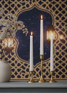 Ensemble de bougies coniques blanches pour le Ramadan, décoration de table festive islamique, cire de soja et de paraffine, non parfumées - Product Image 2