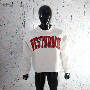 Sudadera WESTBROOK BLANCA con Cuello Alto, 100% Roja, Apliques Bordados, Cuello Ancho, Hilos Finos - Product Image 4