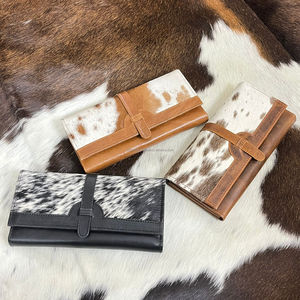 New Real Genuine Leather Hair-on Cowhide <b>Wallet</b> Women's Long Clutch <b>RFID</b> Blocking Purse Card Holder Zipper Coin Pocket <b>Wallet</b> - Product Image 4
