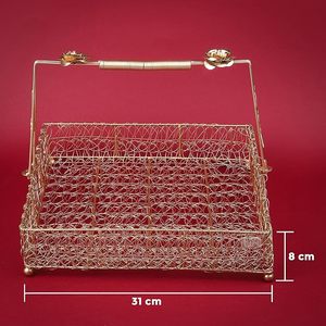 Panier de rangement industriel en métal avec couvercle, organisateur robuste en fil métallique pour garde-manger et cuisine - Product Image 5