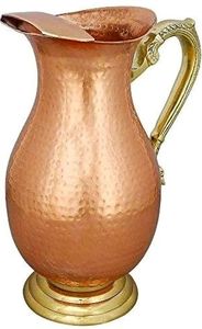 Carafe compacte en cuivre avec couvercle et ensemble de gobelets, vaisselle en métal pour servir l'eau et les jus, durable, réutilisable, pour la cuisine et la salle à manger - Product Image 6