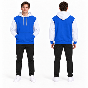 <b>Men's</b> <b>Navy</b> Beige Color Hooded Sweatshirt Cotton <b>Fleece</b> Casual Regular Fit Pocket Design Winter Wear Eco-Friendly Breathable - Product Image 3