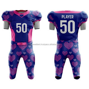 Camiseta de fútbol americano personalizada al por mayor, uniformes de entrenamiento universitario para jóvenes, técnica de sublimación corta de gran tamaño americana - Product Image 1