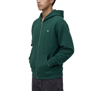 เสื้อฮู้ดซิปสีเขียวสำหรับผู้ชาย ผ้าฝ้ายฟลีซขนาดใหญ่พิเศษ เสื้อฮู้ดผู้ชายแบบเรียบ รับทำโลโก้สั่งทำ แบรนด์ส่วนตัว ผลิตจำนวนมาก - Product Image 4